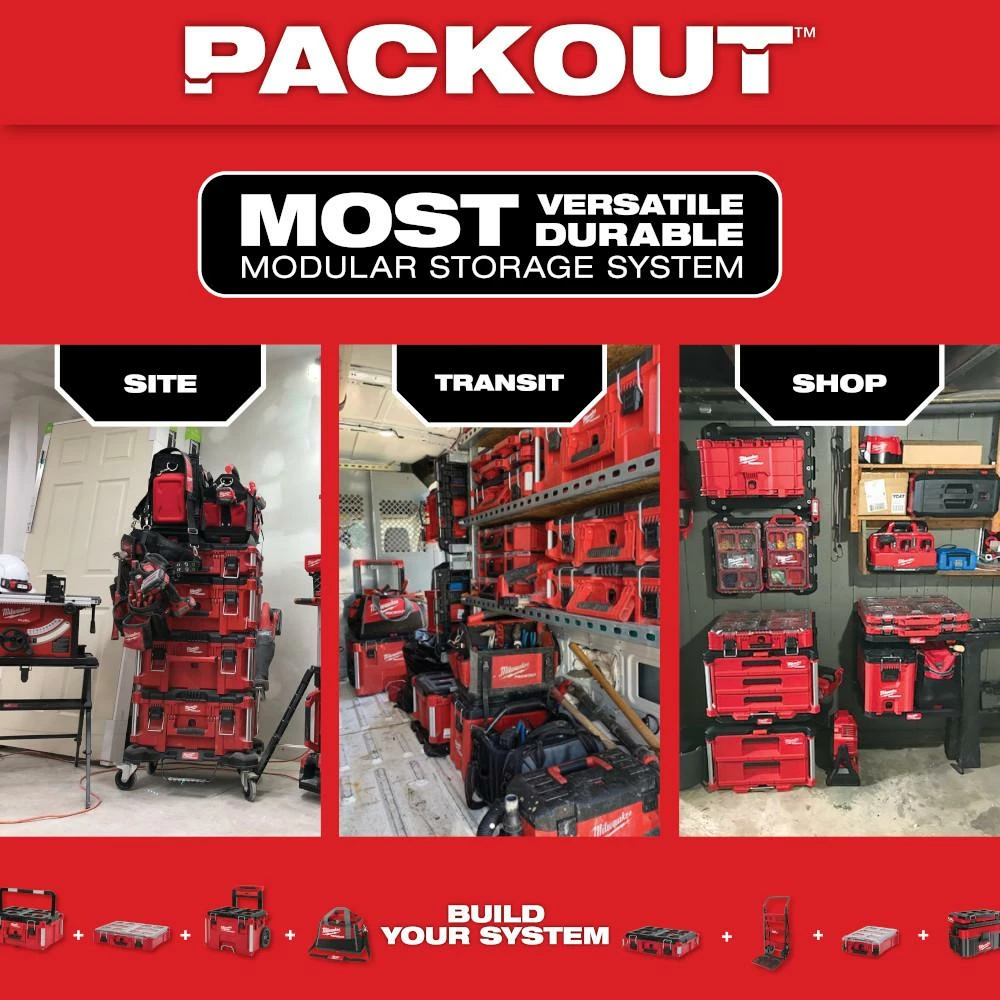 Milwaukee 48-22-842PK PACKOUT Heavy Duty Polymer 2 Tool Box Combo Kit 10 Milwaukee 48-22-842PK PACKOUT Heavy Duty Polymer 2 Tool Box Combo Kit