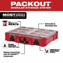 Tools & Equipment Milwaukee 48-22-8430 10-Bin Impact Resistant Polymer Packout Organizer