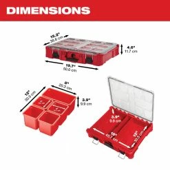 Tools & Equipment Milwaukee 48-22-8430 10-Bin Impact Resistant Polymer Packout Organizer