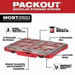 Milwaukee 48-22-8431 10-Compartment Durable PACKOUT Low-Profile Tool Organizer