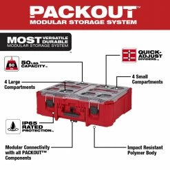 Milwaukee 48-22-8432 PACKOUT Deep Organizer W/ 50 Lb Weight Capacity