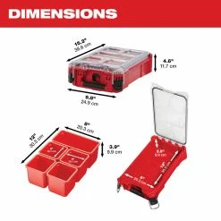 Milwaukee 48-22-8435 5-Bin Impact Resistant Polymer Packout Compact Organizer 14 Milwaukee 48-22-8435 5-Bin Impact Resistant Polymer Packout Compact Organizer