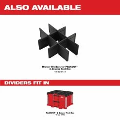 Tools & Equipment Milwaukee 48-22-8442 PACKOUT 2 Drawer Durable Tool Box W/ 50lbs Capacity