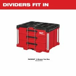 Milwaukee 48-22-8473 PACKOUT 3 Drawer Tool Box Durable Dividers Tools & Equipment