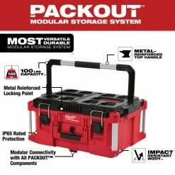 Tools & Equipment Milwaukee 48-22-84PKIT PACKOUT Heavy Duty Polymer Tool Box Combo Kit 17 Tools & Equipment Milwaukee 48-22-84PKIT PACKOUT Heavy Duty Polymer Tool Box Combo Kit