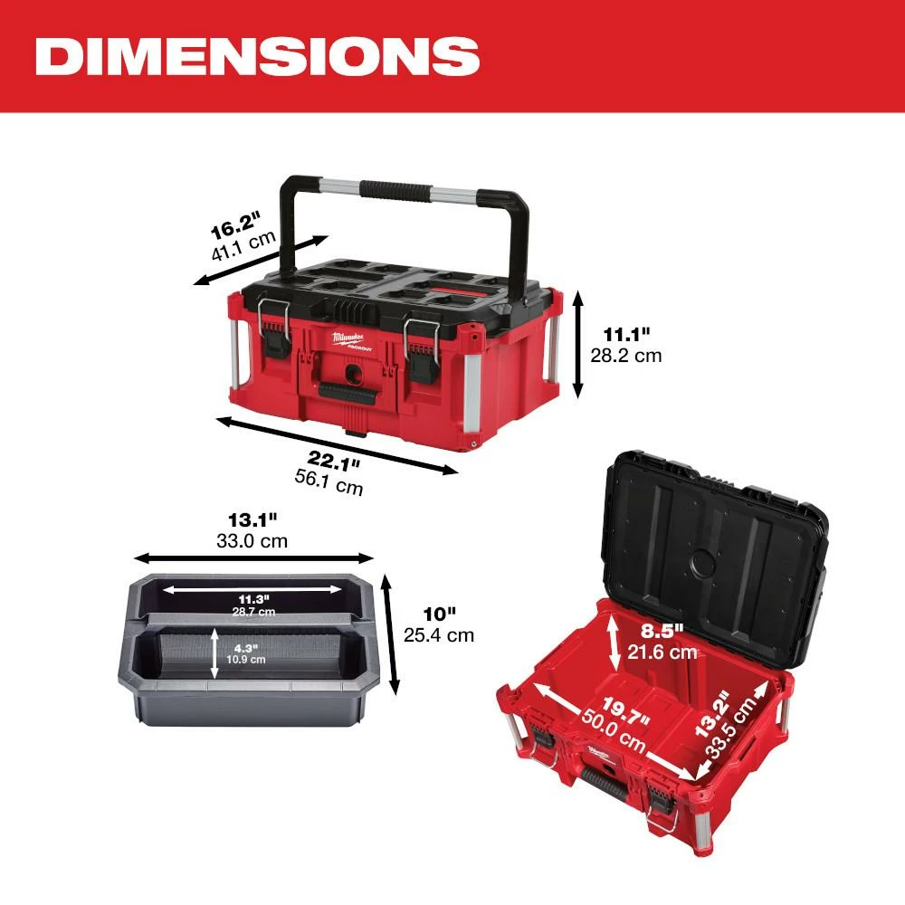 Tools & Equipment Milwaukee 48-22-84PKIT PACKOUT Heavy Duty Polymer Tool Box Combo Kit 7 Tools & Equipment Milwaukee 48-22-84PKIT PACKOUT Heavy Duty Polymer Tool Box Combo Kit