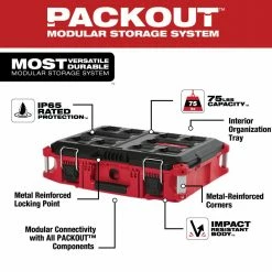 Tools & Equipment Milwaukee 48-22-84PKIT PACKOUT Heavy Duty Polymer Tool Box Combo Kit 19 Tools & Equipment Milwaukee 48-22-84PKIT PACKOUT Heavy Duty Polymer Tool Box Combo Kit