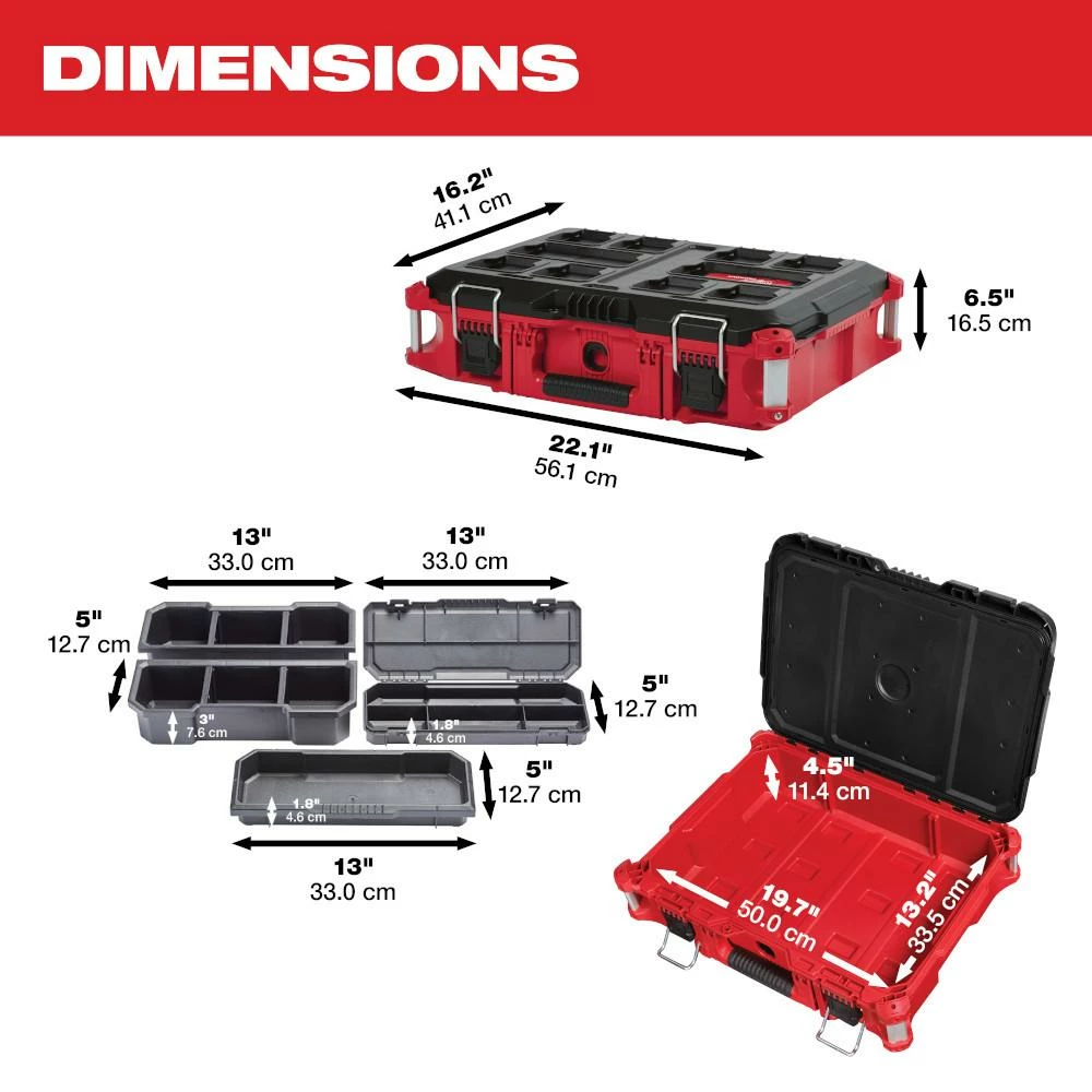 Tools & Equipment Milwaukee 48-22-84PKIT PACKOUT Heavy Duty Polymer Tool Box Combo Kit 9 Tools & Equipment Milwaukee 48-22-84PKIT PACKOUT Heavy Duty Polymer Tool Box Combo Kit
