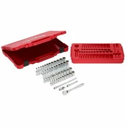 Milwaukee 48-22-9004 1/4-Inch Drive SAE And Metric Ratchet And Socket Set - 50pc Tools & Equipment