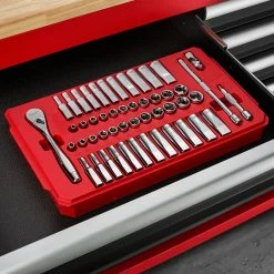Milwaukee 48-22-9004 1/4-Inch Drive SAE And Metric Ratchet And Socket Set - 50pc Tools & Equipment
