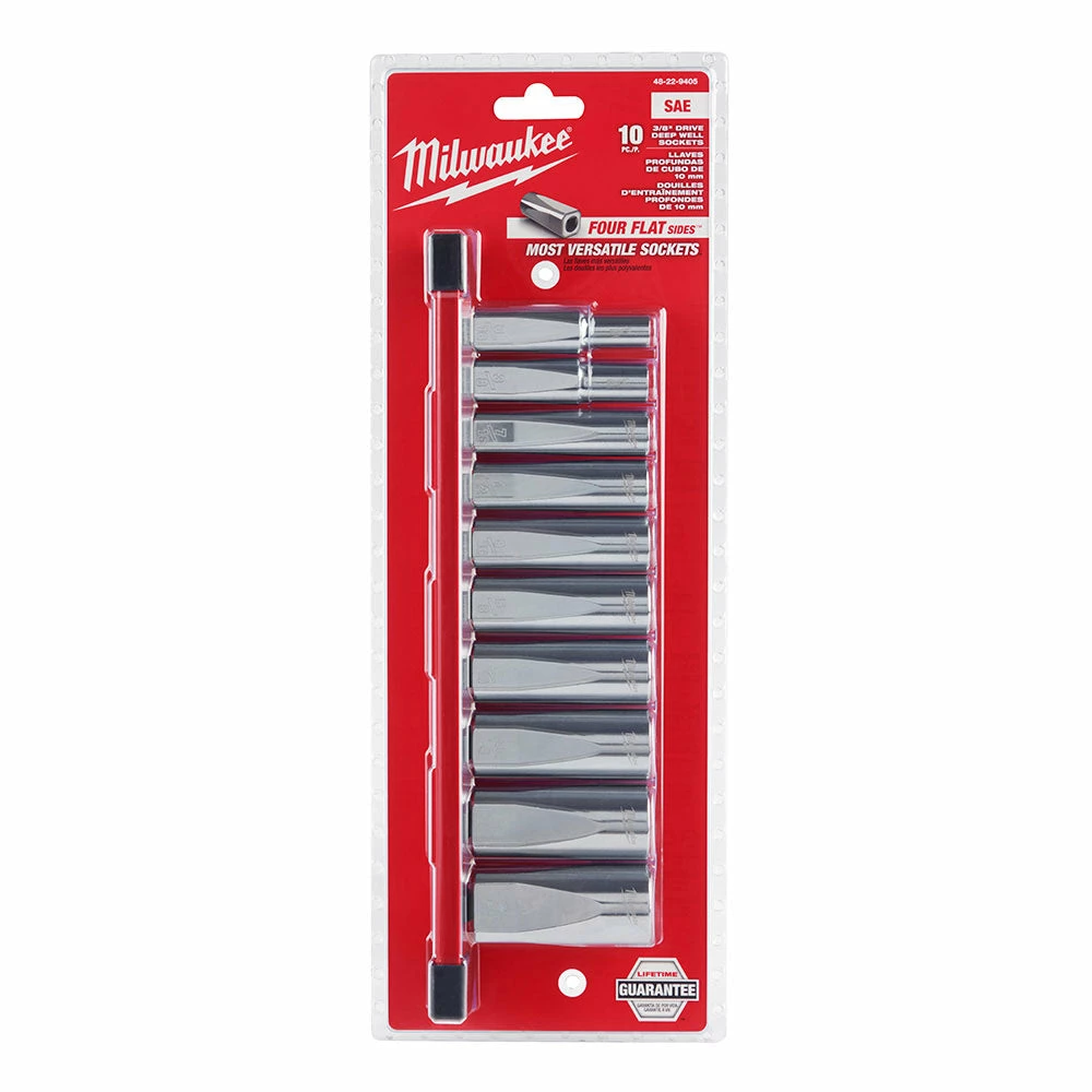 Milwaukee 48-22-9405 3/8" Drive Deep Well SAE Socket Set - 10pc 3 Milwaukee 48-22-9405 3/8" Drive Deep Well SAE Socket Set - 10pc