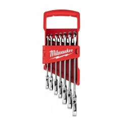 Milwaukee 48-22-9429 Flex Head Ratcheting SAE Combination Wrench Set - 7 PC