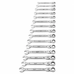 Milwaukee 48-22-9513 Flex Head Ratcheting Metric Combination Wrench Set - 15 PC Tools & Equipment
