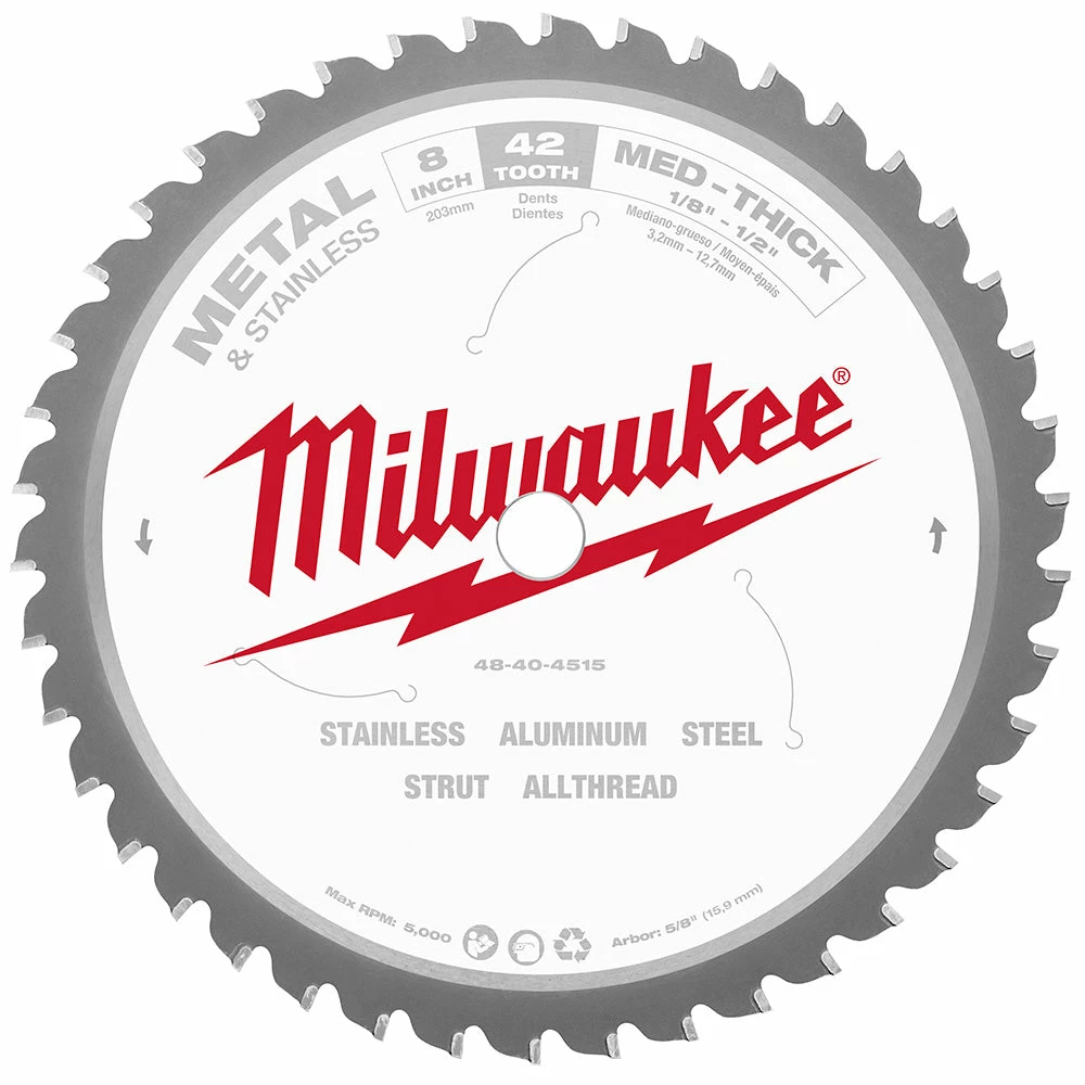 Milwaukee 48-40-4515 8-Inch 42-TPI Durable Metal Cutting Circular Saw Blade 3 Milwaukee 48-40-4515 8-Inch 42-TPI Durable Metal Cutting Circular Saw Blade