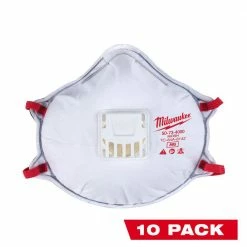 Milwaukee 48-73-4004 N95 Professional Valved Respirator W/ Gasket - 10pk
