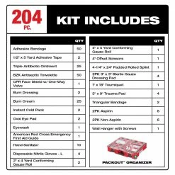Milwaukee 48-73-8430 PACKOUT Class B Type III Durable First Aid Kit - 204 PC Tools & Equipment