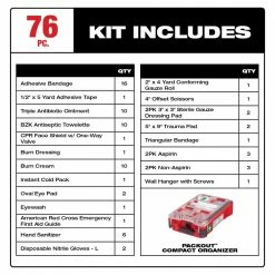Milwaukee 48-73-8435 PACKOUT Class A Type III Durable First Aid Kit - 76 PC Tools & Equipment