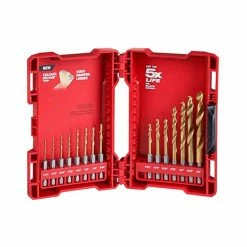 Power Tools Milwaukee 48-89-4630 SHOCKWAVE Durable Impact Duty Titanium Drill Bit Set -15 PC