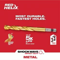 Milwaukee 48-89-4631 SHOCKWAVE RED HELIX Titanium Drill Bit Set - 23 PC Tools & Equipment
