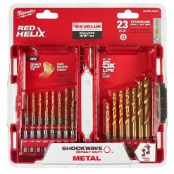 Milwaukee 48-89-4631 SHOCKWAVE RED HELIX Titanium Drill Bit Set - 23 PC Tools & Equipment