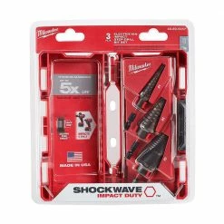 Power Tools Milwaukee 48-89-9257 Titanium SHOCKWAVE Impact Duty Step Bit Kit 3 Piece