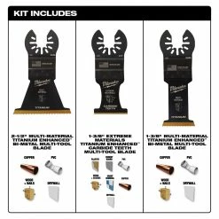 Milwaukee 49-10-9005 OPEN-LOK Oscillating Multi-Tool Variety Blade Set Kit -3 PC 9 Milwaukee 49-10-9005 OPEN-LOK Oscillating Multi-Tool Variety Blade Set Kit -3 PC