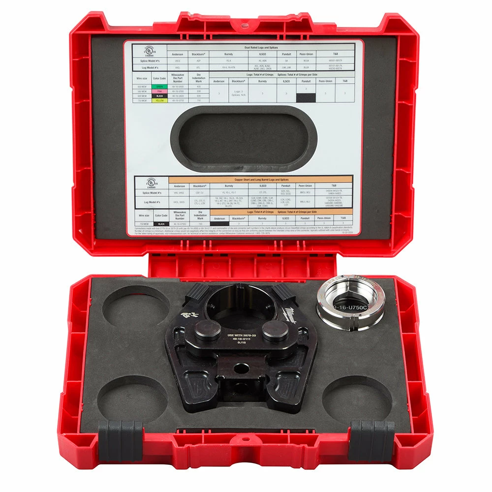 Milwaukee 49-16-750C 750 MCM Cu/Al Crimping Jaw W/ 6T U-Style Die 3 Milwaukee 49-16-750C 750 MCM Cu/Al Crimping Jaw W/ 6T U-Style Die