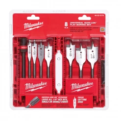 Milwaukee 49-22-0175 8PC 6-Inch Versatile Universal Flat Boring Bit Set Power Tools