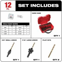 Milwaukee 49-22-3090 HOLE DOZER W/ Durable Carbide Teeth Hole Saw Kit - 12 PC