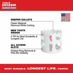 Milwaukee 49-22-3090 HOLE DOZER W/ Durable Carbide Teeth Hole Saw Kit - 12 PC