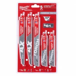 Tools & Equipment Milwaukee 49-22-5505 SAWZALL Carbide Demolition Reciprocating Saw Blade - 5 PC