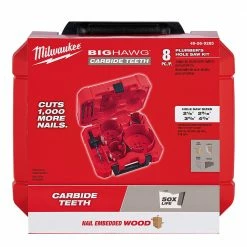 Milwaukee 49-56-9285 8-Piece Carbide Tooth Big Hawg Hole Saw Cutter Kit