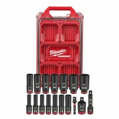 Milwaukee 49-66-6800 SHOCKWAVE 3/8” Impact Duty Socket SAE PACKOUT Set - 17 PC