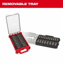Tools & Equipment Milwaukee 49-66-6801 SHOCKWAVE 3/8” Impact Duty Socket MM PACKOUT Set - 19 PC