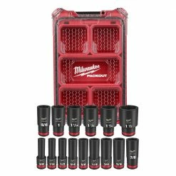 Tools & Equipment Milwaukee 49-66-6802 SHOCKWAVE 1/2” Impact Duty Socket SAE PACKOUT Set - 15 PC