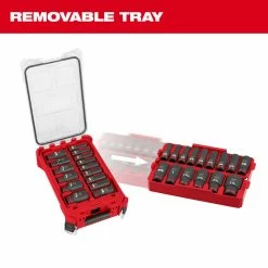 Tools & Equipment Milwaukee 49-66-6802 SHOCKWAVE 1/2” Impact Duty Socket SAE PACKOUT Set - 15 PC