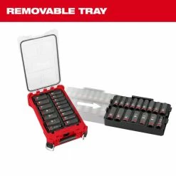 Milwaukee 49-66-6803 SHOCKWAVE 1/2” Impact Duty Socket MM PACKOUT Set - 16 PC Tools & Equipment