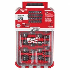 Milwaukee 49-66-6804 SHOCKWAVE 1/2” Impact Duty Socket MM PACKOUT Set - 27 PC Tools & Equipment