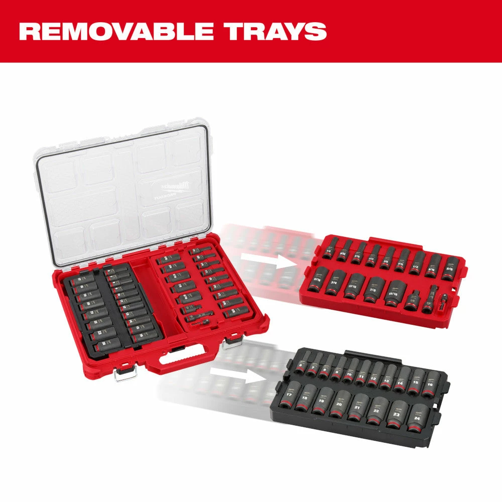 Tools & Equipment Milwaukee 49-66-6805 SHOCKWAVE 3/8” Impact Duty Socket PACKOUT Set - 36 PC 5 Tools & Equipment Milwaukee 49-66-6805 SHOCKWAVE 3/8” Impact Duty Socket PACKOUT Set - 36 PC