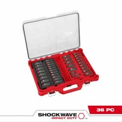 Tools & Equipment Milwaukee 49-66-6805 SHOCKWAVE 3/8” Impact Duty Socket PACKOUT Set - 36 PC 12 Tools & Equipment Milwaukee 49-66-6805 SHOCKWAVE 3/8” Impact Duty Socket PACKOUT Set - 36 PC