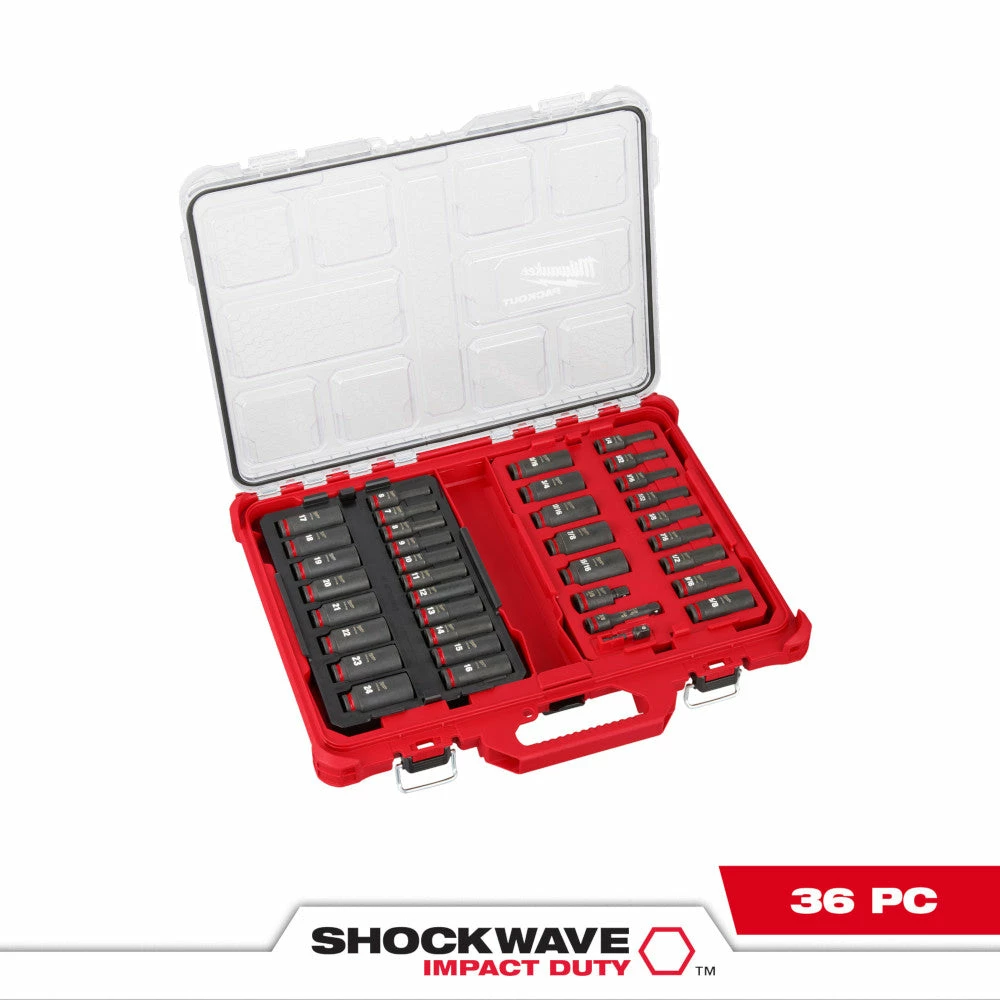 Tools & Equipment Milwaukee 49-66-6805 SHOCKWAVE 3/8” Impact Duty Socket PACKOUT Set - 36 PC 6 Tools & Equipment Milwaukee 49-66-6805 SHOCKWAVE 3/8” Impact Duty Socket PACKOUT Set - 36 PC