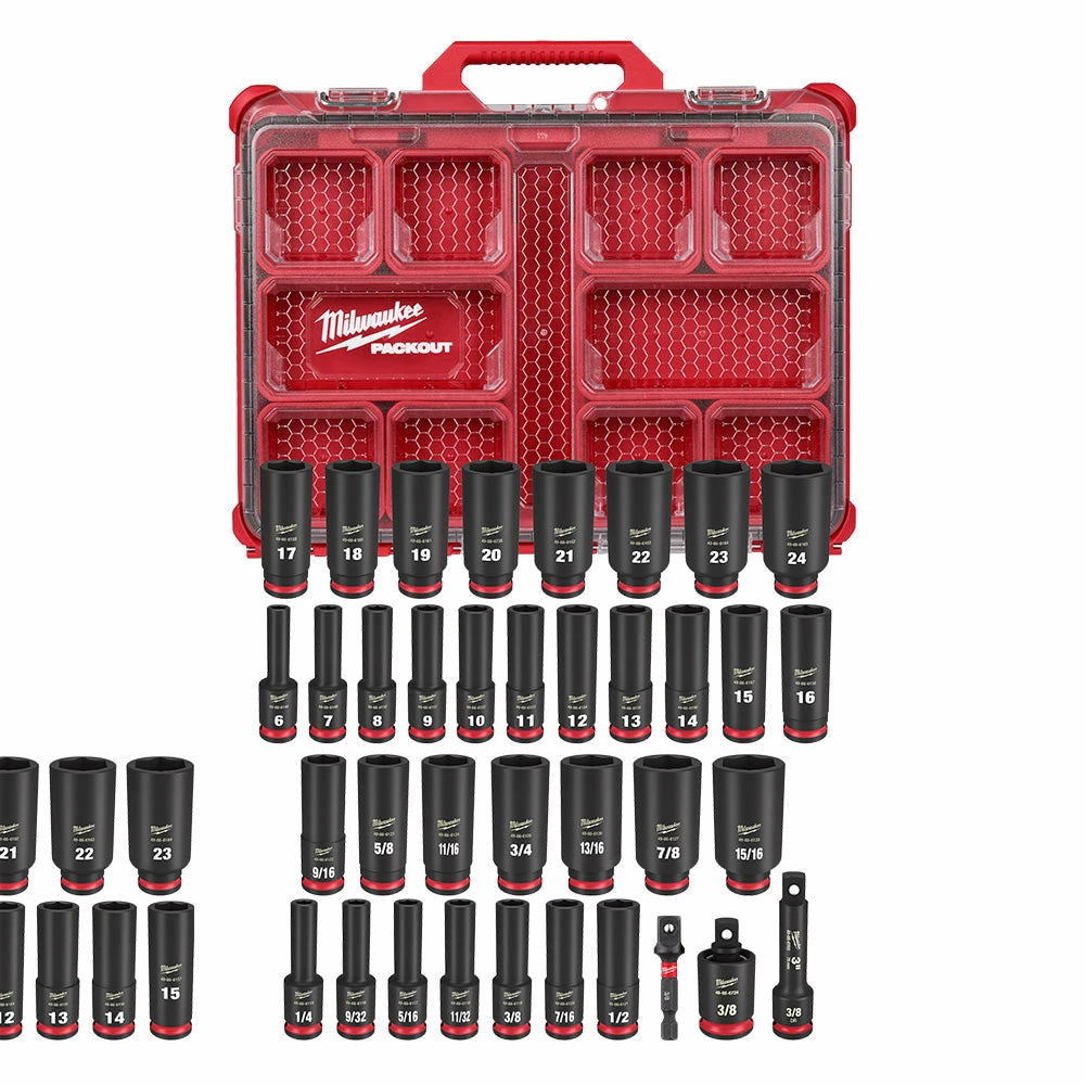 Tools & Equipment Milwaukee 49-66-6805 SHOCKWAVE 3/8” Impact Duty Socket PACKOUT Set - 36 PC 9 Tools & Equipment Milwaukee 49-66-6805 SHOCKWAVE 3/8” Impact Duty Socket PACKOUT Set - 36 PC