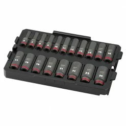 Milwaukee 49-66-6816 SHOCKWAVE 3/8” Impact Duty Socket MM TRAY Set - 19 PC Tools & Equipment