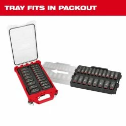 Milwaukee 49-66-6816 SHOCKWAVE 3/8” Impact Duty Socket MM TRAY Set - 19 PC Tools & Equipment