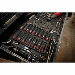 Milwaukee 49-66-6818 SHOCKWAVE 1/2” Impact Duty Socket MM TRAY Set - 16 PC Tools & Equipment