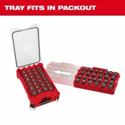Milwaukee 49-66-6819 SHOCKWAVE 1/2” Impact Duty Socket SAE TRAY Set - 27 PC