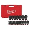 Milwaukee 49-66-7012 SHOCKWAVE 1/2" Impact Duty SAE Socket Set - 19 PC Tools & Equipment