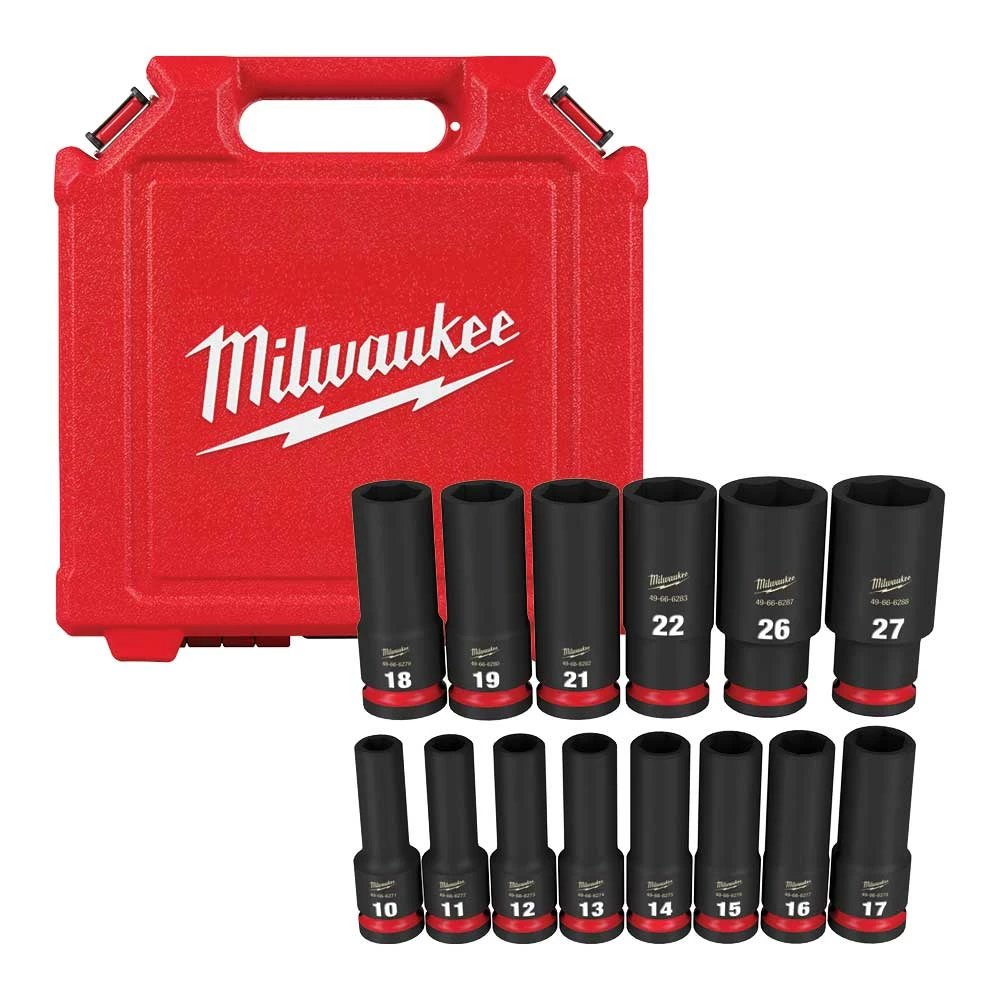 Milwaukee 49-66-7014 SHOCKWAVE 1/2" Impact Duty Metric Deep Socket Set - 14 PC 3 Milwaukee 49-66-7014 SHOCKWAVE 1/2" Impact Duty Metric Deep Socket Set - 14 PC