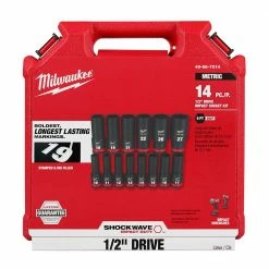 Milwaukee 49-66-7014 SHOCKWAVE 1/2" Impact Duty Metric Deep Socket Set - 14 PC 19 Milwaukee 49-66-7014 SHOCKWAVE 1/2