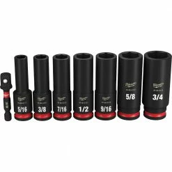 Milwaukee 49-66-7024 SHOCKWAVE 3/8" Drive SAE 6 Point Impact Socket Set - 8PC Tools & Equipment 14 Milwaukee 49-66-7024 SHOCKWAVE 3/8